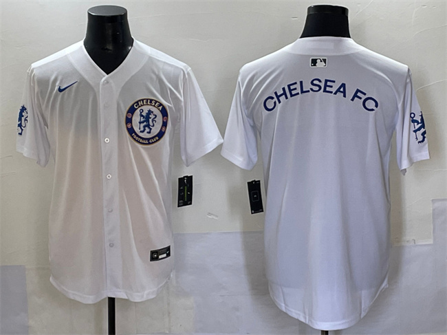 Men's Chelsea FC White 2025 Soccer Baseball Jersey